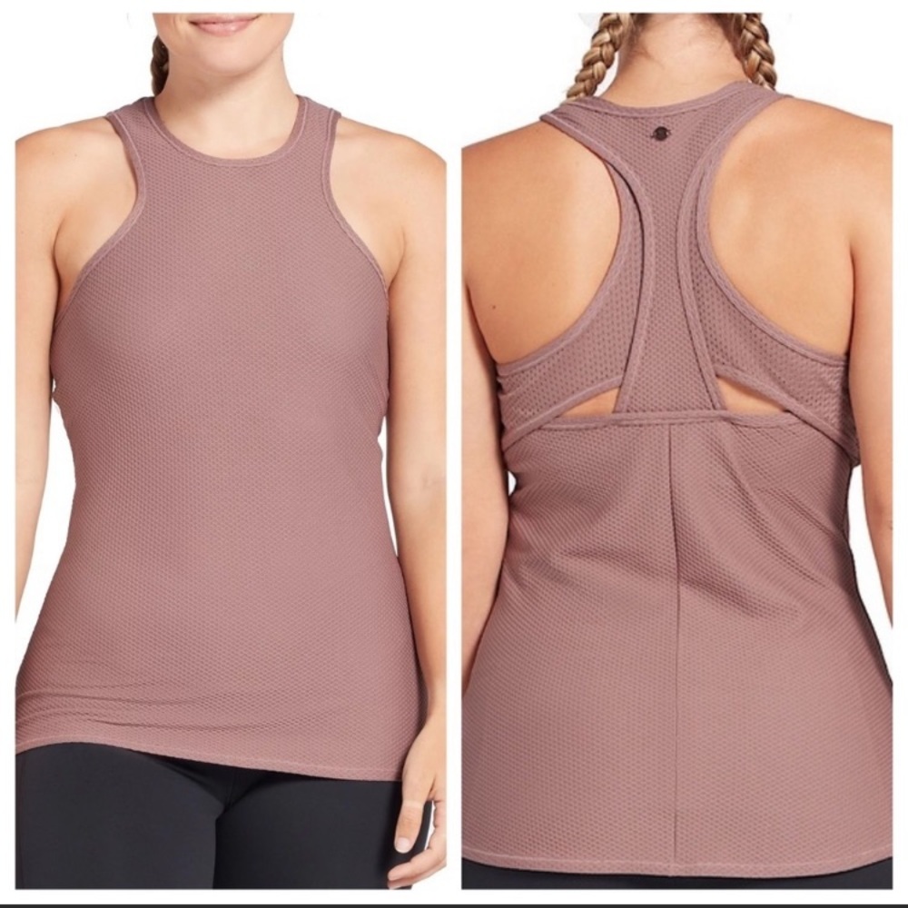 Calia Carrie Underwood mauve racerback tank top with built in sports bra - Small
